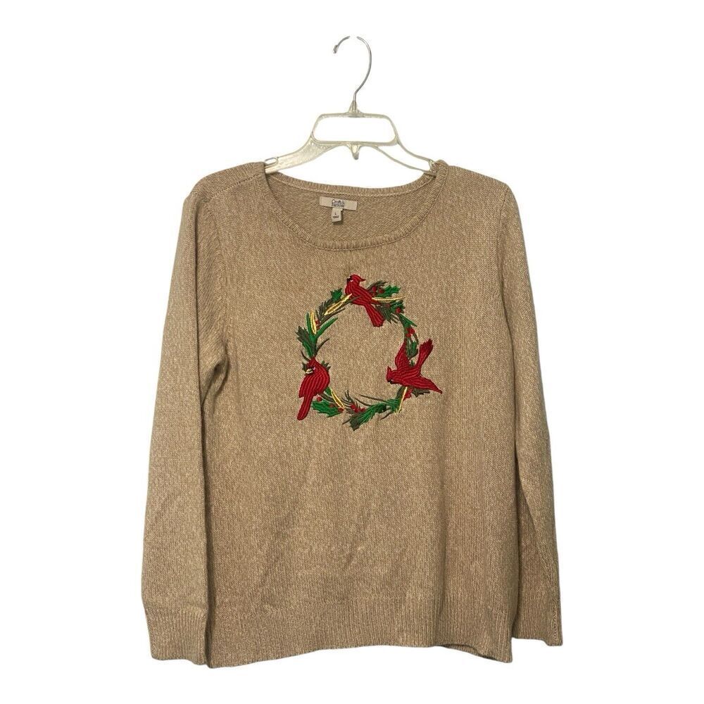 Croft & Barrow Cardinal Knit Sweater Size L Holiday
